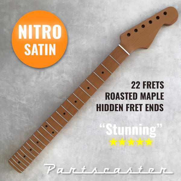 1-piece Roasted Maple Stratocaster neck - Nitro Satin - Heel adjusted