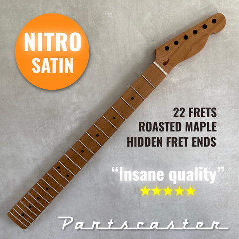 Roasted Maple Telecaster neck - Nitro Satin - Headstock adjusted
