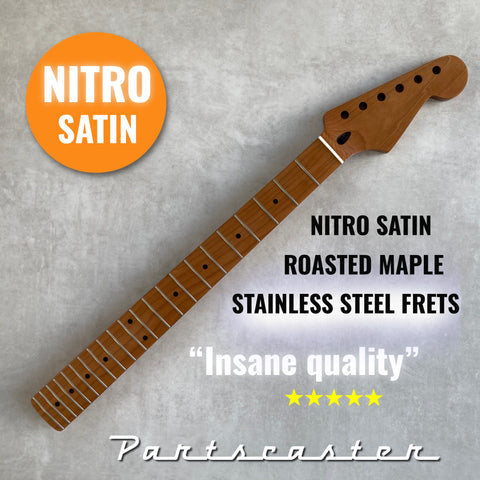 Roasted Maple Stratocaster neck - Nitro Satin - SS frets - Bone nut