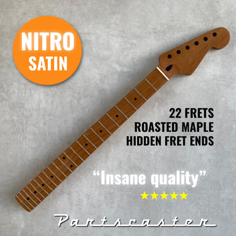 Roasted Maple Stratocaster neck - Nitro Satin - Headstock adjusted