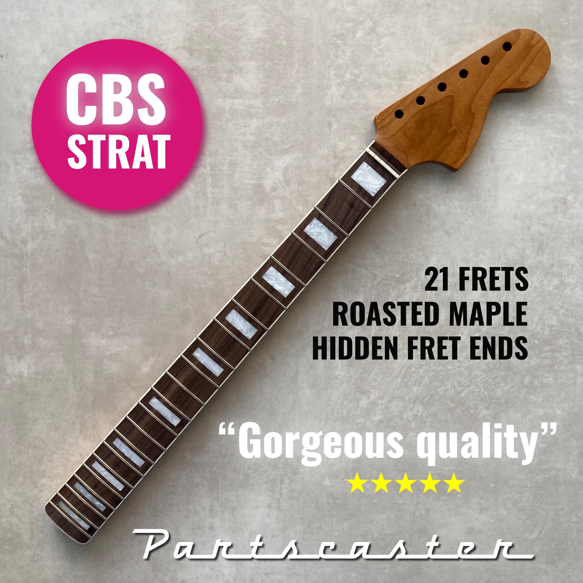 CBS-style Roasted Maple Stratocaster neck - Rosewood fretboard - Nitro Satin - Heel adjusted