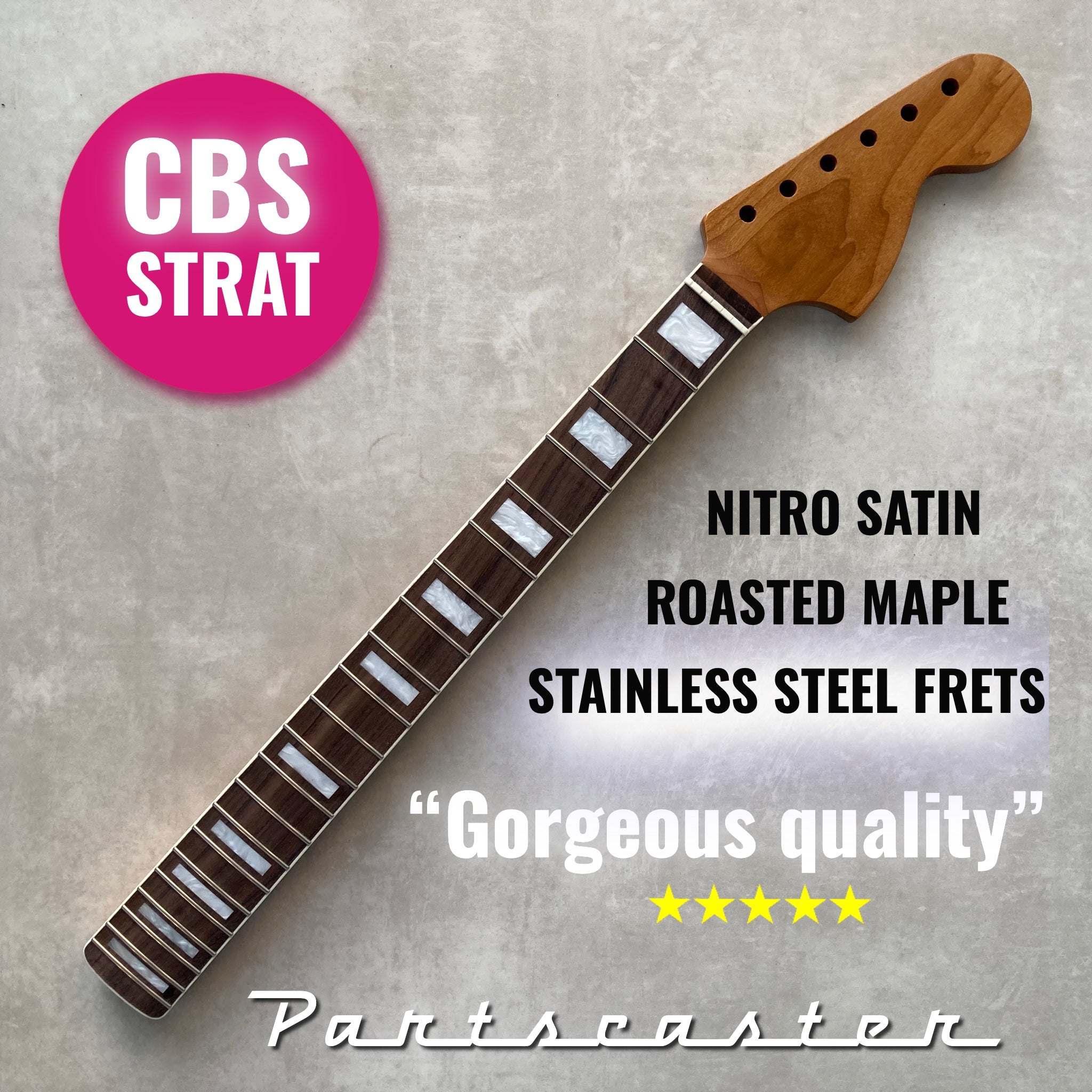 CBS-style Roasted Maple Stratocaster neck - Rosewood fretboard - Nitro Satin - Heel adjusted