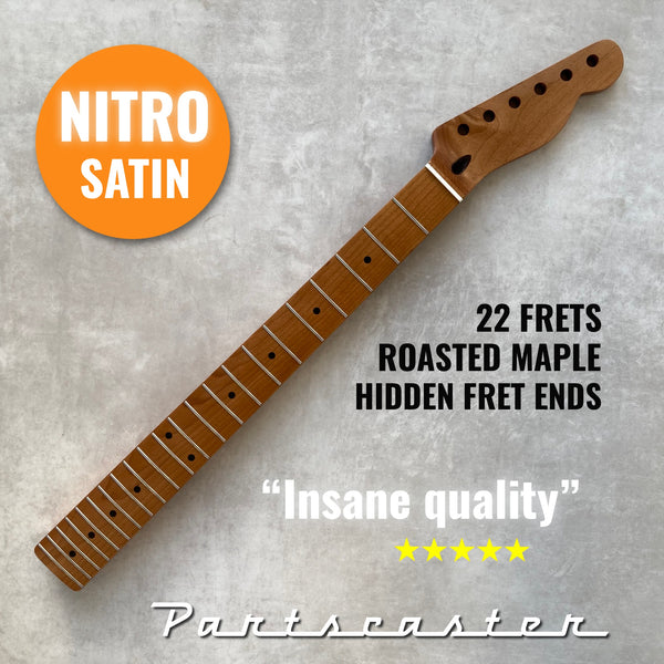 Roasted Maple Telecaster neck - Nitro Satin - Stainless Steel frets - Bone nut