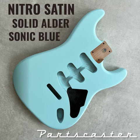 Solid Alder Stratocaster body - Nitro Satin - Sonic Blue - 2kg