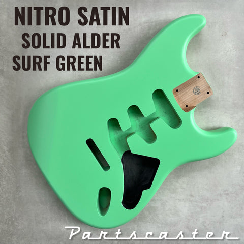 Solid Alder Stratocaster body - Nitro Satin - Surf Green - 2kg