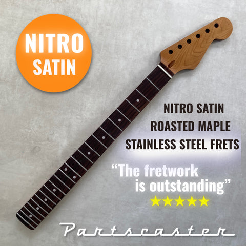 Roasted Maple / Rosewood Stratocaster neck - Nitro Satin - Headstock adjusted