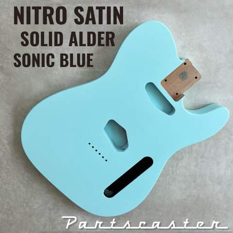 Solid Alder Telecaster body - Nitro Satin - Sonic Blue - 2kg